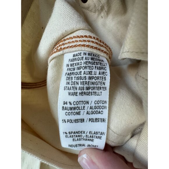 NWOT Lucky Brand Mens M Off-White Denim Industrial Jacket Casual Western *Read - Picture 6 of 12